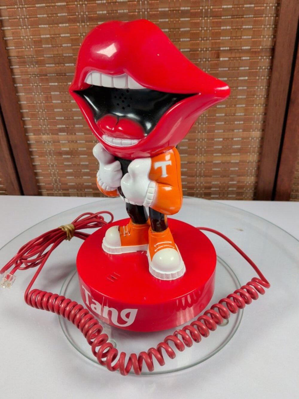 9" Vintage Retro 1980 Tang Promo Novelty Landline Telephone "Tang Man" - Tested - Picture 7 of 10
